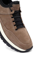 Erkek Vizon Bağcıklı Nubuk Deri Casual Sneaker | Derimod Erkek Vizon Bağcıklı Nubuk Deri Casual Sneaker | Derimod
