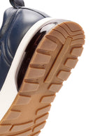 Men's Navy Blue Lace-Up Thick-Soled Leather Sneakers | Derimod Men's Navy Blue Lace-Up Thick-Soled Leather Sneakers | Derimod