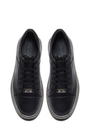 Erkek Siyah Bağcıklı Deri Sneaker | Derimod Erkek Siyah Bağcıklı Deri Sneaker | Derimod