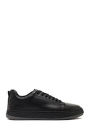 Erkek Siyah Bağcıklı Kalın Tabanlı Deri Sneaker | Derimod Erkek Siyah Bağcıklı Kalın Tabanlı Deri Sneaker | Derimod