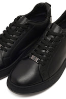Erkek Siyah Bağcıklı Kalın Tabanlı Deri Sneaker | Derimod Erkek Siyah Bağcıklı Kalın Tabanlı Deri Sneaker | Derimod