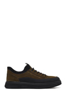 Men's Khaki Lace-up Nubuck Leather Casual Shoes | Derimod Men's Khaki Lace-up Nubuck Leather Casual Shoes | Derimod