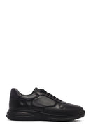 Erkek Siyah Bağcıklı Deri Casual Sneaker | Derimod Erkek Siyah Bağcıklı Deri Casual Sneaker | Derimod