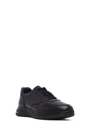 Erkek Siyah Bağcıklı Deri Casual Sneaker | Derimod Erkek Siyah Bağcıklı Deri Casual Sneaker | Derimod