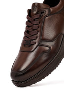 Men's Brown Lace-Up Leather Casual Sneakers | Derimod Men's Brown Lace-Up Leather Casual Sneakers | Derimod