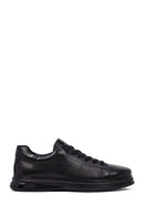 Men's Black Lace-Up Leather Casual Sneakers | Derimod Men's Black Lace-Up Leather Casual Sneakers | Derimod