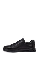 Men's Black Lace-Up Leather Casual Sneakers | Derimod Men's Black Lace-Up Leather Casual Sneakers | Derimod
