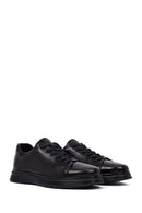 Men's Black Lace-Up Leather Casual Sneakers | Derimod Men's Black Lace-Up Leather Casual Sneakers | Derimod