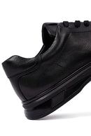 Men's Black Lace-Up Leather Casual Sneakers | Derimod Men's Black Lace-Up Leather Casual Sneakers | Derimod