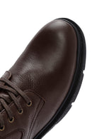 Men's Brown Zippered Leather Casual Boots | Derimod Men's Brown Zippered Leather Casual Boots | Derimod