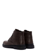Men's Brown Zippered Leather Casual Boots | Derimod Men's Brown Zippered Leather Casual Boots | Derimod