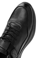 Men's Black Lace-Up Leather Casual Sneakers | Derimod Men's Black Lace-Up Leather Casual Sneakers | Derimod