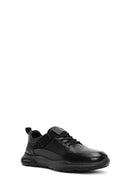 Men's Black Lace-Up Leather Casual Sneakers | Derimod Men's Black Lace-Up Leather Casual Sneakers | Derimod