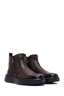Men's Brown Zippered Thick Sole Leather Boat | Derimod Men's Brown Zippered Thick Sole Leather Boat | Derimod