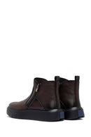 Men's Brown Zippered Thick Sole Leather Boat | Derimod Men's Brown Zippered Thick Sole Leather Boat | Derimod