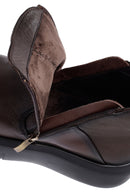 Men's Brown Zippered Thick Sole Leather Boat | Derimod Men's Brown Zippered Thick Sole Leather Boat | Derimod