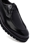 Men's Black Lace-Up Thick-Soled Leather Casual Shoes | Derimod Men's Black Lace-Up Thick-Soled Leather Casual Shoes | Derimod