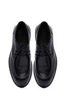 Men's Black Lace-Up Thick-Soled Leather Casual Shoes | Derimod Men's Black Lace-Up Thick-Soled Leather Casual Shoes | Derimod