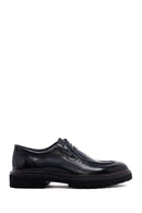 Men's Navy Blue Lace-Up Thick-Soled Leather Casual Shoes | Derimod Men's Navy Blue Lace-Up Thick-Soled Leather Casual Shoes | Derimod