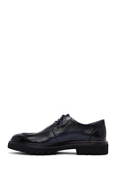 Men's Navy Blue Lace-Up Thick-Soled Leather Casual Shoes | Derimod Men's Navy Blue Lace-Up Thick-Soled Leather Casual Shoes | Derimod