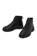 Men's Black Zippered Leather Casual Boot | Derimod Men's Black Zippered Leather Casual Boot | Derimod