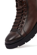 Men's Brown Zipper Leather Casual Boot | Derimod Men's Brown Zipper Leather Casual Boot | Derimod