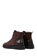 Men's Brown Zipper Leather Casual Boot | Derimod Men's Brown Zipper Leather Casual Boot | Derimod