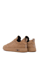 Men's Mink Laced Nubuck Leather Sneakers | Derimod Men's Mink Laced Nubuck Leather Sneakers | Derimod