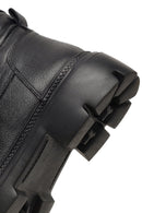 Men's Black Zippered Thick-Soled Leather Boots | Derimod Men's Black Zippered Thick-Soled Leather Boots | Derimod