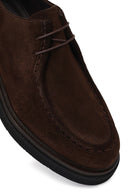 Men's Brown Lace-Up Thick-Soled Suede Leather Casual Shoes | Derimod Men's Brown Lace-Up Thick-Soled Suede Leather Casual Shoes | Derimod