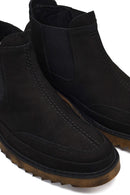 Men's Black Nubuck Leather Chelsea Boot | Derimod Men's Black Nubuck Leather Chelsea Boot | Derimod