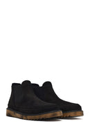Men's Black Nubuck Leather Chelsea Boot | Derimod Men's Black Nubuck Leather Chelsea Boot | Derimod