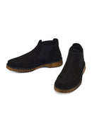 Men's Black Nubuck Leather Chelsea Boot | Derimod Men's Black Nubuck Leather Chelsea Boot | Derimod