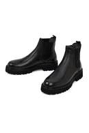 Men's Black Thick-Soled Leather Chelsea Boot | Derimod Men's Black Thick-Soled Leather Chelsea Boot | Derimod