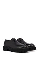 Men's Black Lace-Up Thick-Soled Leather Casual Shoes | Derimod Men's Black Lace-Up Thick-Soled Leather Casual Shoes | Derimod