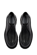 Men's Black Lace-Up Thick-Soled Leather Casual Shoes | Derimod Men's Black Lace-Up Thick-Soled Leather Casual Shoes | Derimod