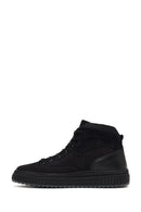 Men's Black Lace-up Nubuck Leather Sports Boots | Derimod Men's Black Lace-up Nubuck Leather Sports Boots | Derimod