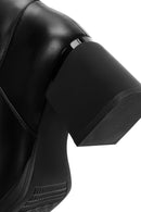 Woman Black Zippered Thick Heeled Boots | Derimod Woman Black Zippered Thick Heeled Boots | Derimod