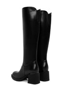 Woman Black Zippered Thick Heeled Boots | Derimod Woman Black Zippered Thick Heeled Boots | Derimod
