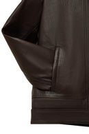 Felibe Men Brown Leather Jacket | Derimod Felibe Men Brown Leather Jacket | Derimod
