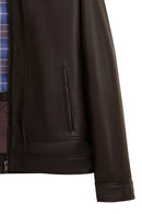 Felibe Men Brown Leather Jacket | Derimod Felibe Men Brown Leather Jacket | Derimod