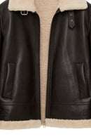 Bern Men's Brown Teddy Leather Jacket | Derimod Bern Men's Brown Teddy Leather Jacket | Derimod
