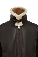 Bern Men's Brown Teddy Leather Jacket | Derimod Bern Men's Brown Teddy Leather Jacket | Derimod