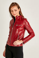 Mystery Women's Leather Jacket | Derimod Mystery Women's Leather Jacket | Derimod