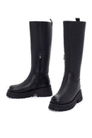 Women's Black Zippered Leather Boots | Derimod Women's Black Zippered Leather Boots | Derimod