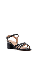 Women's Black Ankle Buckle Thick Heel Sandals | Derimod Women's Black Ankle Buckle Thick Heel Sandals | Derimod