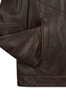 Reynold Male Brown Short Leather Jacket | Derimod Reynold Male Brown Short Leather Jacket | Derimod