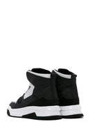 Men's Black Leather High Top Sneaker | Derimod Men's Black Leather High Top Sneaker | Derimod