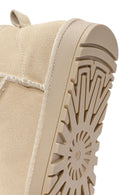 Women's Cream Short Suede Boots | Derimod Women's Cream Short Suede Boots | Derimod