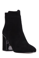 Women's Suede Leather Heeled Boots | Derimod Women's Suede Leather Heeled Boots | Derimod